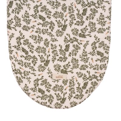 BAMBOO CARRY COT/MOSES BASKET SHEET GREEN FLORAL