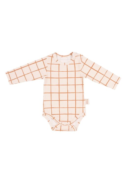 BODY LONGSLEEVE ORGANIC CAMEL CHECK 80-86