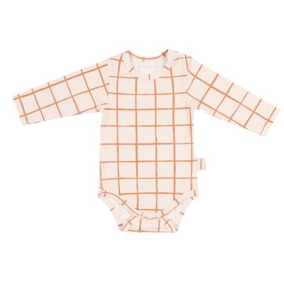 BODY LONGSLEEVE ORGANIC CAMEL CHECK 80-86