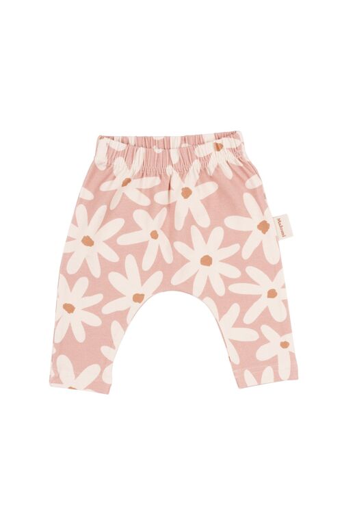 PANTS ORGANIC BLUSH DAISIES 56-62