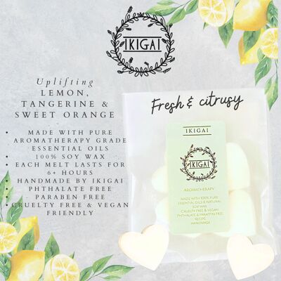 Uplifting: Lemon, Tangerine & Sweet Orange Candles & Wax Melts