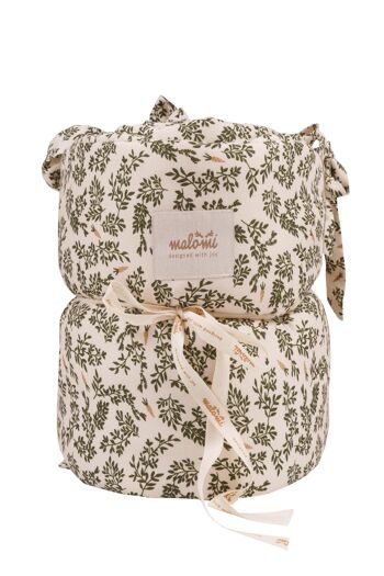 TOUR DE LIT - 100% BAMBOU VERT FLORAL S