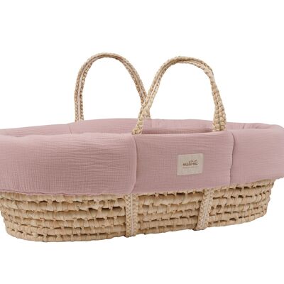 COUVERTURE MOUSSELINE MATELASSÉE MOSES DUSTY PINK