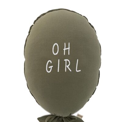 BALLOON PILLOW FOREST GREEN OH GIRL ECRU