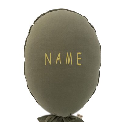 CUSCINO A PALLONCINO VERDE FORESTA PERSONALIZZATO ORO CHIARO