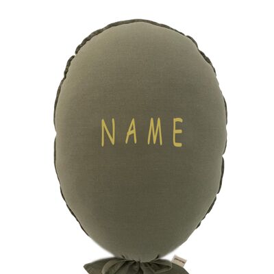 BALLOON PILLOW FOREST GREEN PERSONALIZED LIGHT GOLD