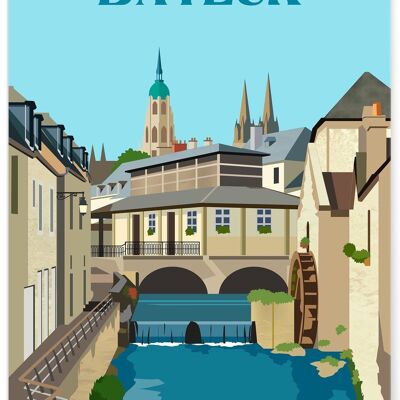 Illustration poster of the city of Bayeux