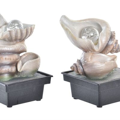 RESIN FOUNTAIN LED 13X13X19 CONCH 2 ASSORTED. FU193450