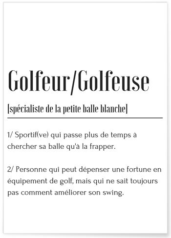 Affiche Définition Golfeur 1