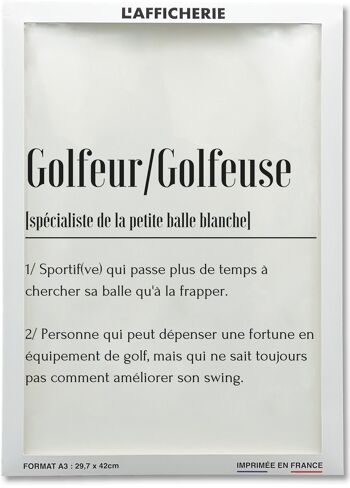 Affiche Définition Golfeur 2