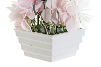 POT TISSU PVC 16X16X25 CHRYSANTHÈME ROSE ROSE JA185265 3