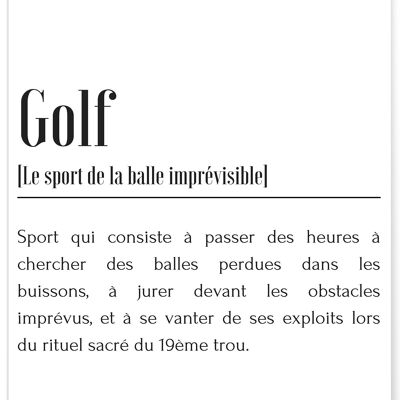 Golf-Definitions-Plakat