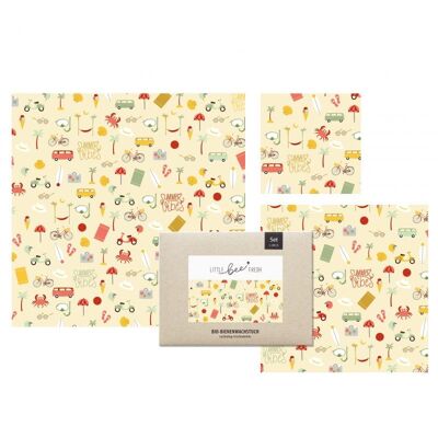 Organic beeswax wipes starter set (“L / M / S”) - summer vibes
