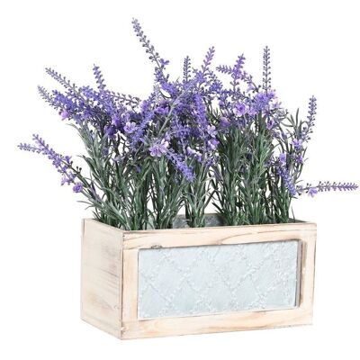 PLANTE BOIS PLASTIQUE 33X15X35 LAVANDE LILAS JA199474