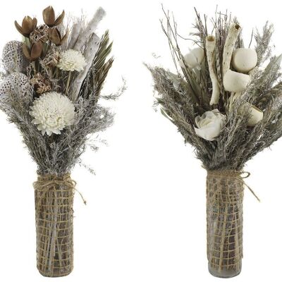 GLASS DRY FLOWER BOUQUET 20X20X50 2 ASSORTMENTS. JA205317