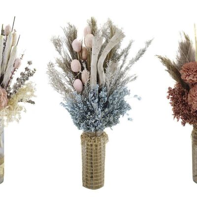 GLASS DRY FLOWER BOUQUET 20X20X50 3 ASSORTMENTS. JA205318