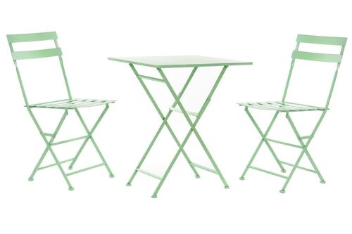 MESA SET 3 METAL 60X60X75 PLEGABLE VERDE MENTA MB177411