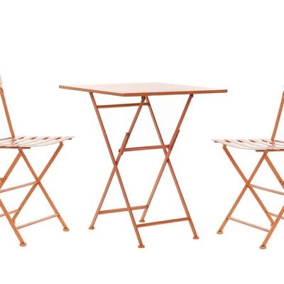 MESA SET 3 METAL 60X60X75 PLEGABLE CORAL MB177412