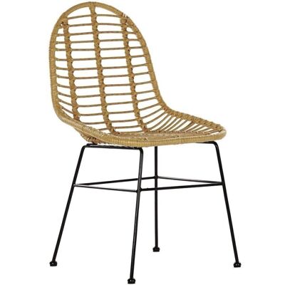 STUHL AUS METALLSYNTHETISCHEM RATTAN 49X56X91 HELLBRAUN MB177453