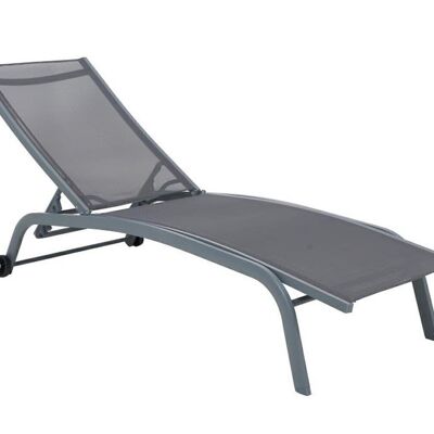 TEXTILENE ALUMINUM SUNLOUNGER 187,5X64X97 WHEELS GRAY MB178829