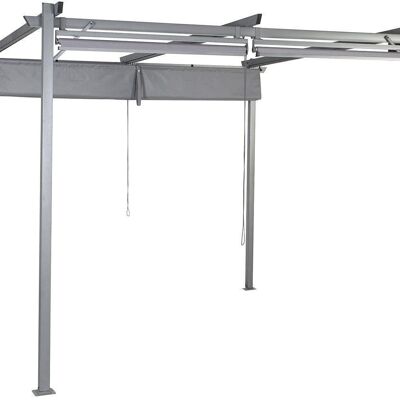 STEEL PERGOLA 290X290X230 300 GSM. AWNING AND CURTAIN MB179020