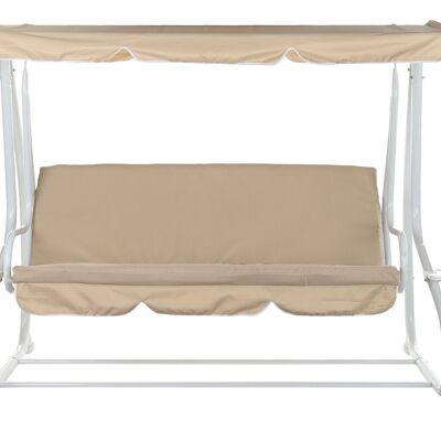 BANK AUS POLYESTERSTAHL 210X120X167 BEIGE SWING MB192548