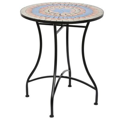 METAL STONE TABLE 60X60X72 MULTICOLORED MOSAIC MB200728