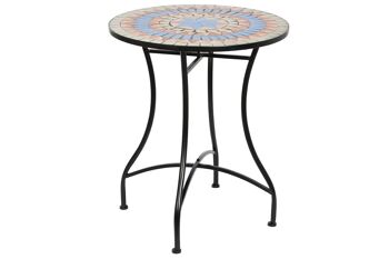 TABLE METAL PIERRE 60X60X72 MOSAIQUE MULTICOLORE MB200728 1