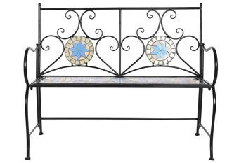 BANC DE FORGE CÉRAMIQUE 111X54X88 MOSAÏQUE MULTICOLORE MB200730 1