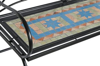 BANC DE FORGE CÉRAMIQUE 111X54X88 MOSAÏQUE MULTICOLORE MB200730 2