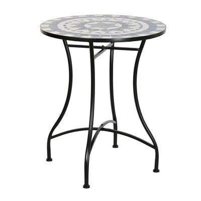 METAL STONE TABLE 60X60X72 MULTICOLORED MOSAIC MB200733