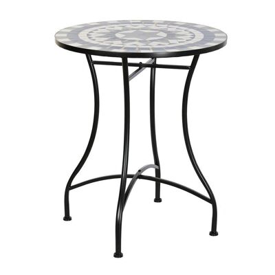 TAVOLINO METALLO PIETRA 60X60X72 MOSAICO MULTICOLORE MB200733