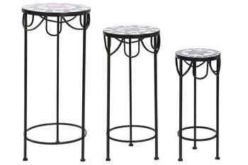TABLE D'APPOINT SET 3 FORGE 30X30X69 MOSAIQUE MB200736 1