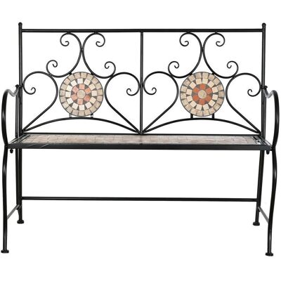 BANC DE FORGE CÉRAMIQUE 111X54X88 MOSAÏQUE MULTICOLORE MB200745