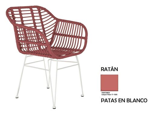 SILLA RATAN SINTETICO METAL 57X62X81 0,12 MB201790