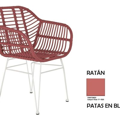 SILLA RATAN SINTETICO METAL 57X62X81 0,12 MB201790