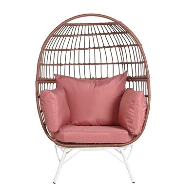 METAL SYNTHETIC RATTAN ARMCHAIR 99X71X147 WITH CUSHIONS MB201835