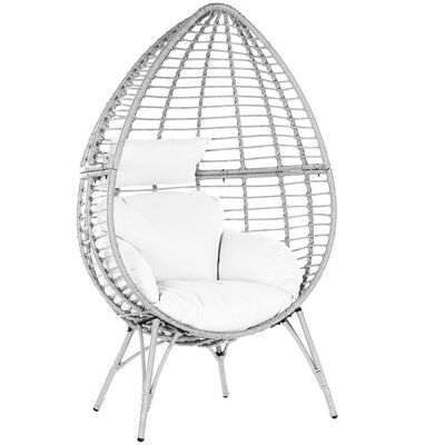 METAL SYNTHETIC RATTAN ARMCHAIR 90X65X151 WITH CUSHIONS MB201969