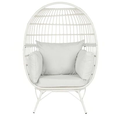 METAL SYNTHETIC RATTAN ARMCHAIR 99X71X147 WITH CUSHIONS MB201970
