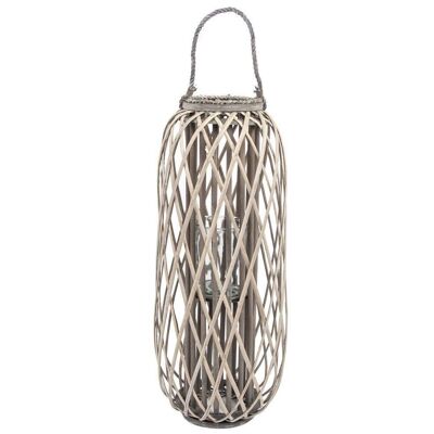 PAULOWNIA WICKER CANDLE HOLDER 32X32X77 NATURAL BROWN PV192592