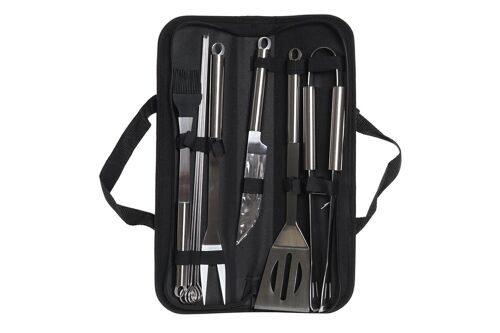 BARBACOA SET 10 INOX POLIESTER 39X11,5X5 NEGRO RC179042