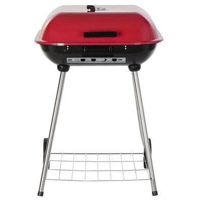 BARBECUE EN ACIER 60X57X80 AVEC ROUES ROUGES RC192635