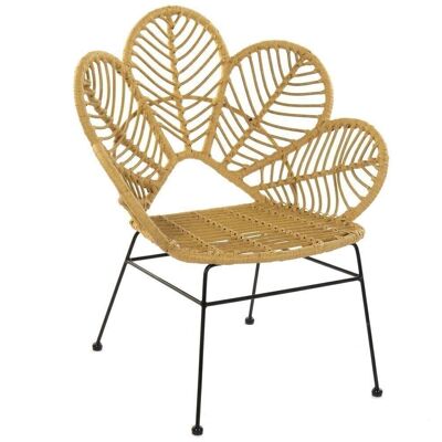 CHAISE METAL SYNTHETIQUE ROTIN 76X67X86 FEUILLE MB166560