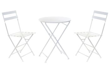 TABLE SET 3 METAL 60X60X70 PLIABLE BLANC MB166632 1