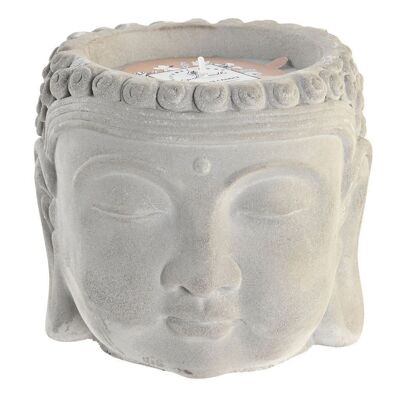 BOUGIE CIRE CIMENT 13X13X13 110 GR, BOUDDHA GRIS VE202179