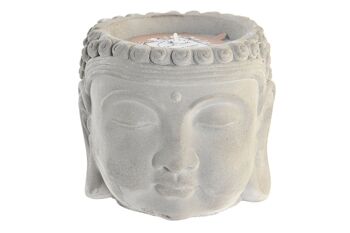 BOUGIE CIRE CIMENT 13X13X13 110 GR, BOUDDHA GRIS VE202179 1