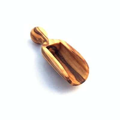 Mini cuchara de sal 6 cm hecha a mano en madera de olivo