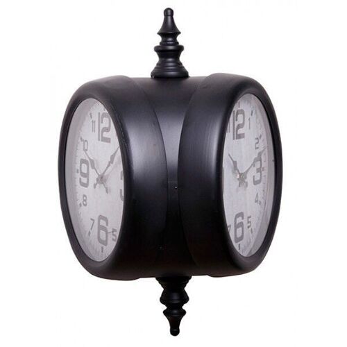 2-sided wall clock.  Height: 55cm  Clock diameter: 33cm