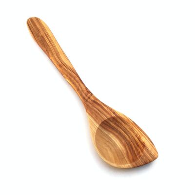 Cooking spoon pointed wide handle length 30 cm olive wood