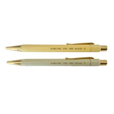 Set of 2 Ballpoint Pens [yellow + beige]